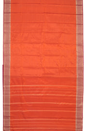 Orange Vegan Silk Kanjivaram Saree with Stripe Design 10077933