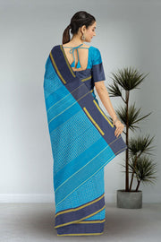 Blue Art Silk Kanjivaram Saree With Checks Design 10076327