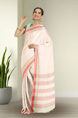 White Handloom Kanchi Cotton Saree 10071738