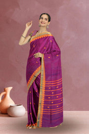 Purple Handloom Chettinad Cotton Saree 10075118