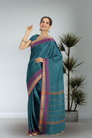 Blue Handloom Chettinad Cotton Saree 10075202