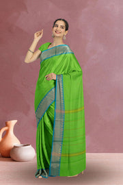 Green Handloom Chettinad Cotton Saree 10075091