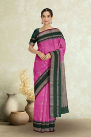 Pink Gadwal Kuttu Silk Saree 10075430