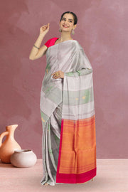 Grey Handloom Kanjivaram Soft Silk Saree 10066280
