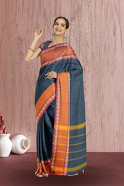 Green Handloom Chettinad Cotton Saree 10075116