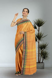 Orange Handloom Chettinad Cotton Saree 10075103