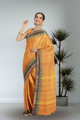 Orange Handloom Chettinad Cotton Saree 10075103