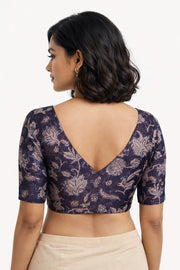Black Hand Block Jahota Printed Cotton Blouse 10074998