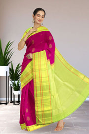 Mexican Pink Korvai Kanjivaram Silk Saree 10075668