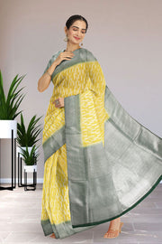Chinese Green Kanjivaram Tissue Vegan Silk Saree 10075571