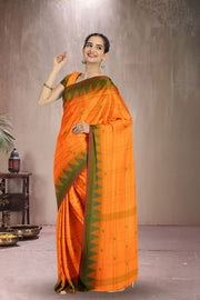 Yellow Handloom Chettinad Cotton Saree Without Blouse 10075131