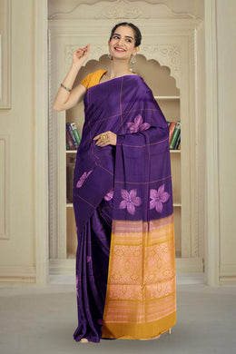 Berry Purple Handloom Kanjivaram Soft Silk Saree 10063249