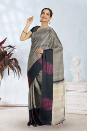 Black Pure Zari Kanjivaram Silk Saree 10063130