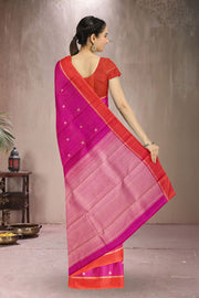 Hot Pink Handloom Kanjivaram Silk Saree 10065057