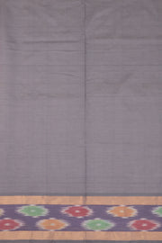 Orange Kanjivaram Silk Cotton Saree with Ikat Border 10077972