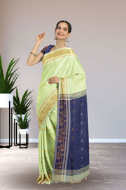 Green Bengal Handwoven Cotton Saree 10075315
