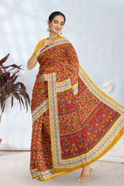 Red Kashmiri Printed Silk Saree 10075994