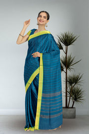 Blue Handloom Chettinad Cotton Saree 10072630