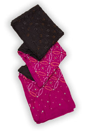Black Bandhani Mulberry Silk Saree 10076906