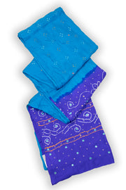 Peacock Blue Bandhani Mulberry Silk Saree 10076910