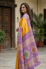 Kanjivaram Vegan Silk Saree With Jute Style Finish 10075598