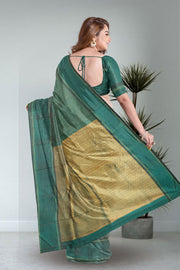 Myrtle Green Monotone Kanjivaram Silk Saree 10075527