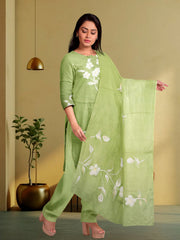 Green Hand Painted Co-ord Set 10073747