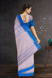 Lavender Art Silk Kanjivaram Saree With Checks Design 10076311