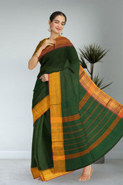 Green Handloom Chettinad Cotton Saree 10075814