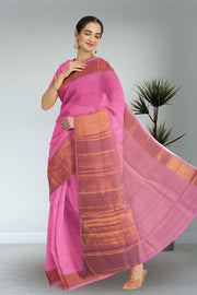 Persian Pink Monotone Kanjivaram Silk Saree 10075620