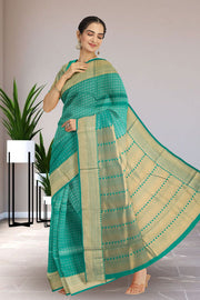  Myrtle Green Monotone Kanjivaram Silk Saree 10075618