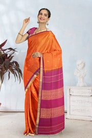 Orange Kanjivaram Pure Silk Saree 10076101