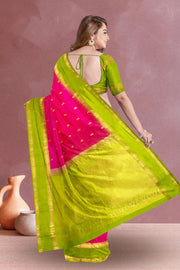 Magenta Handloom Kanjivaram Soft Silk Saree 10075696
