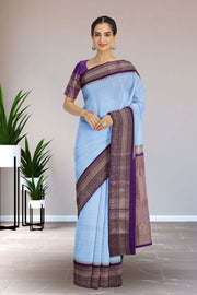 Blue Gadwal Kuttu Silk Saree 10075440