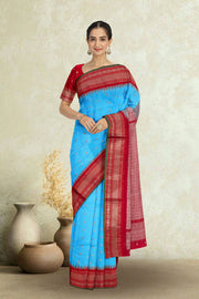 Blue Gadwal Kuttu Silk Saree 10075443