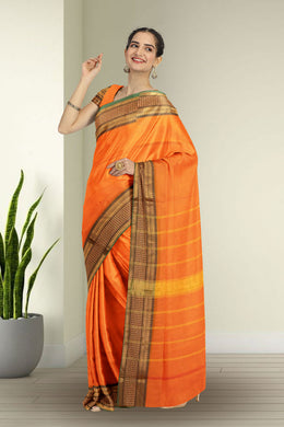 Orange Kanchi Cotton Saree 10067848