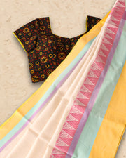 Green Ajrakh Printed Cotton Blouse 10073365