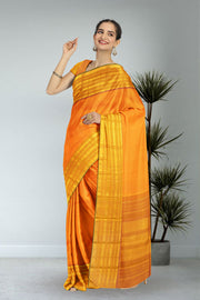 Orange Handloom Kanjivaram Silk Saree 10065046