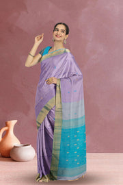 Lavender Maheshwari Silk Cotton Saree 10075270