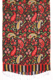 Red Kani Printed Soft Silk Unisex Stole 10077885