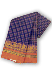 Blue Thousand Buttas Chettinad Cotton Saree