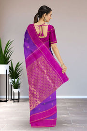 Purple Kanjivaram Pure Silk Saree 10076094