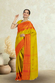 Yellow Handloom Chettinad Cotton Saree 10075106