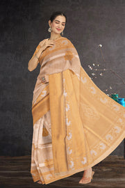 Gold Kanjivaram Tissue Vegan Silk Saree 10075574