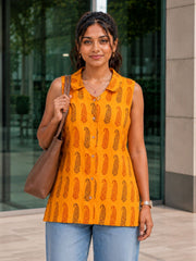 Yellow Bagh Printed Women Sleeveless Shirt 10077183