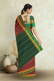 Maroon Art Silk Kanjivaram Saree With Checks Design 10076320