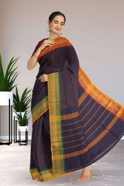 Blue Handloom Chettinad Cotton Saree 10075816