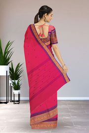 Magenta Handloom Chettinad Cotton Saree 10075891