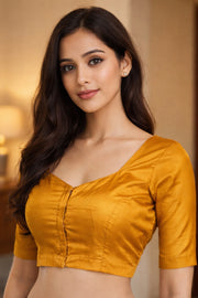 Amber Honey Yellow Kanjivaram Silk Blouse 10076646
