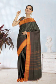 Green Handloom Chettinad Cotton Saree 10075875